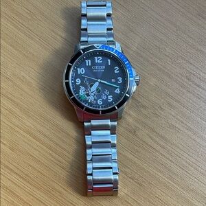 Citizen Eco-Drive Black and Silver Watch